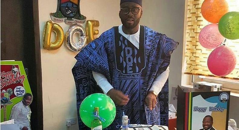 Desmond Elliot thrown surprise birthday party at the office