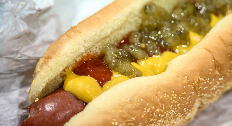 It's a darn cheap dog. For $1.50, you get a fountain soda and this enormous hot dog, and it could very well be the best deal on the whole menu. Its price hasn't changed since the chain began serving it in 1985.