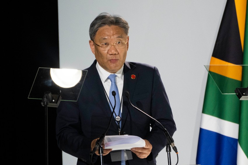 Vang Ventao čita Sijev govor na samitu BRIKS-a u Johanesburgu 22. avgusta