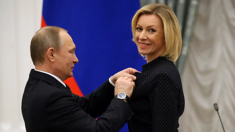 Maria Zacharowa i Władimir Putin