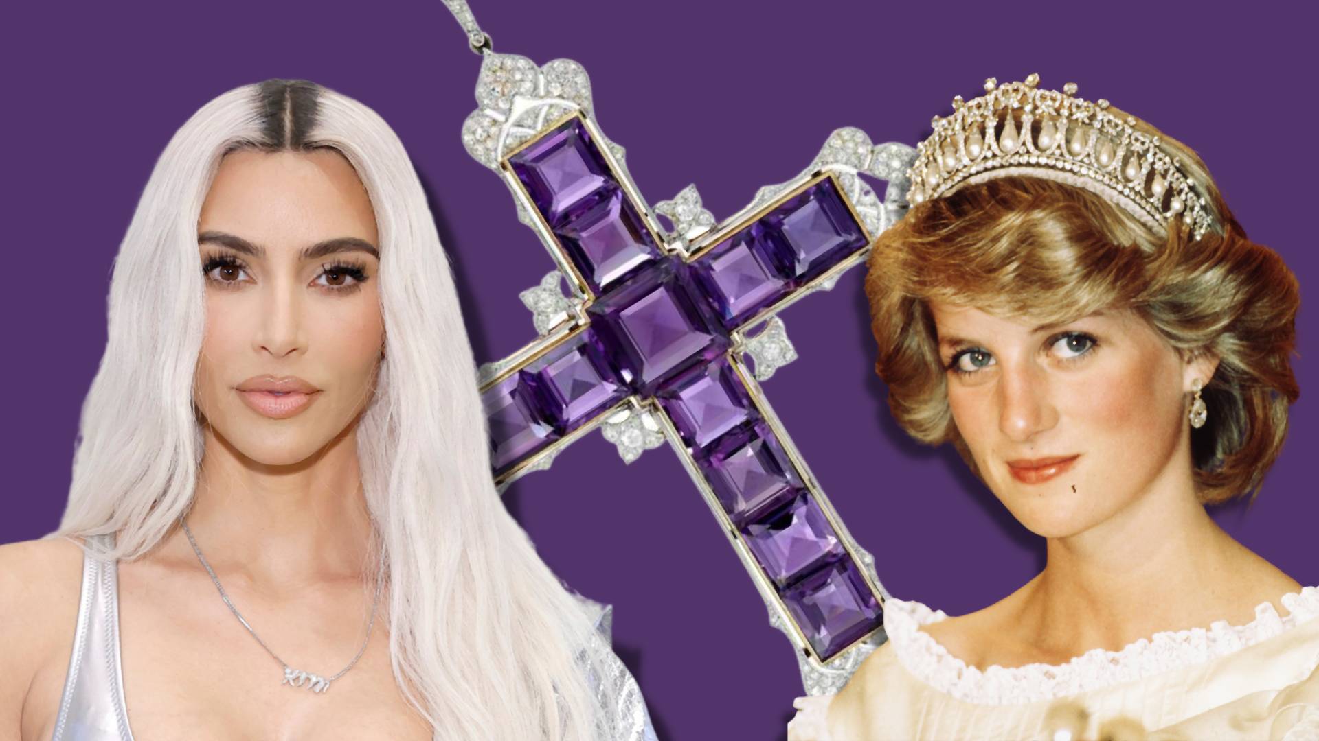 Oryginalny ametystowy krzyż księżnej Diany został sprzedany Kim Kardashian