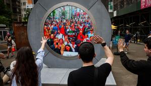 The livestream portal is installed in New York and in Dublin. Brendan McDermid/Reuters