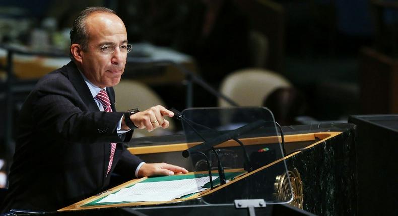 Mexico's former leader Felipe Calderon, pictured in 2012, accused President Andres Manuel Lopez Obrador of political persecution