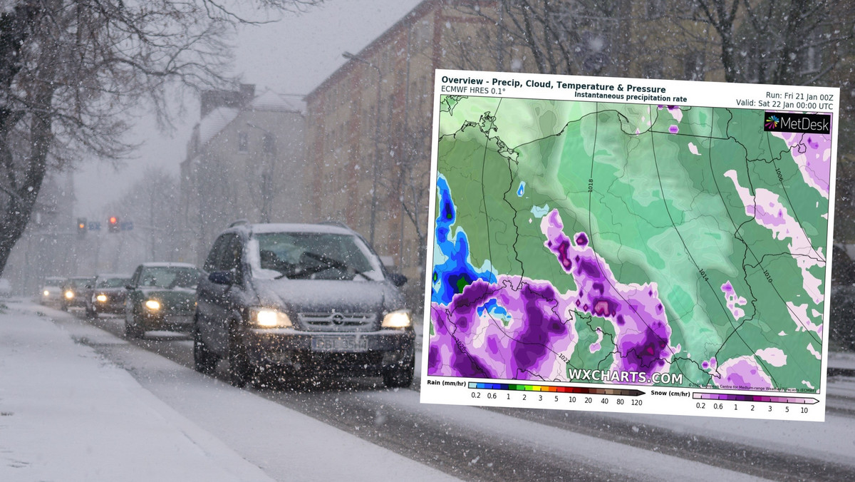 Prognoza pogody na piątek, 21 stycznia. Będzie zimno, wietrznie i śnieżnie