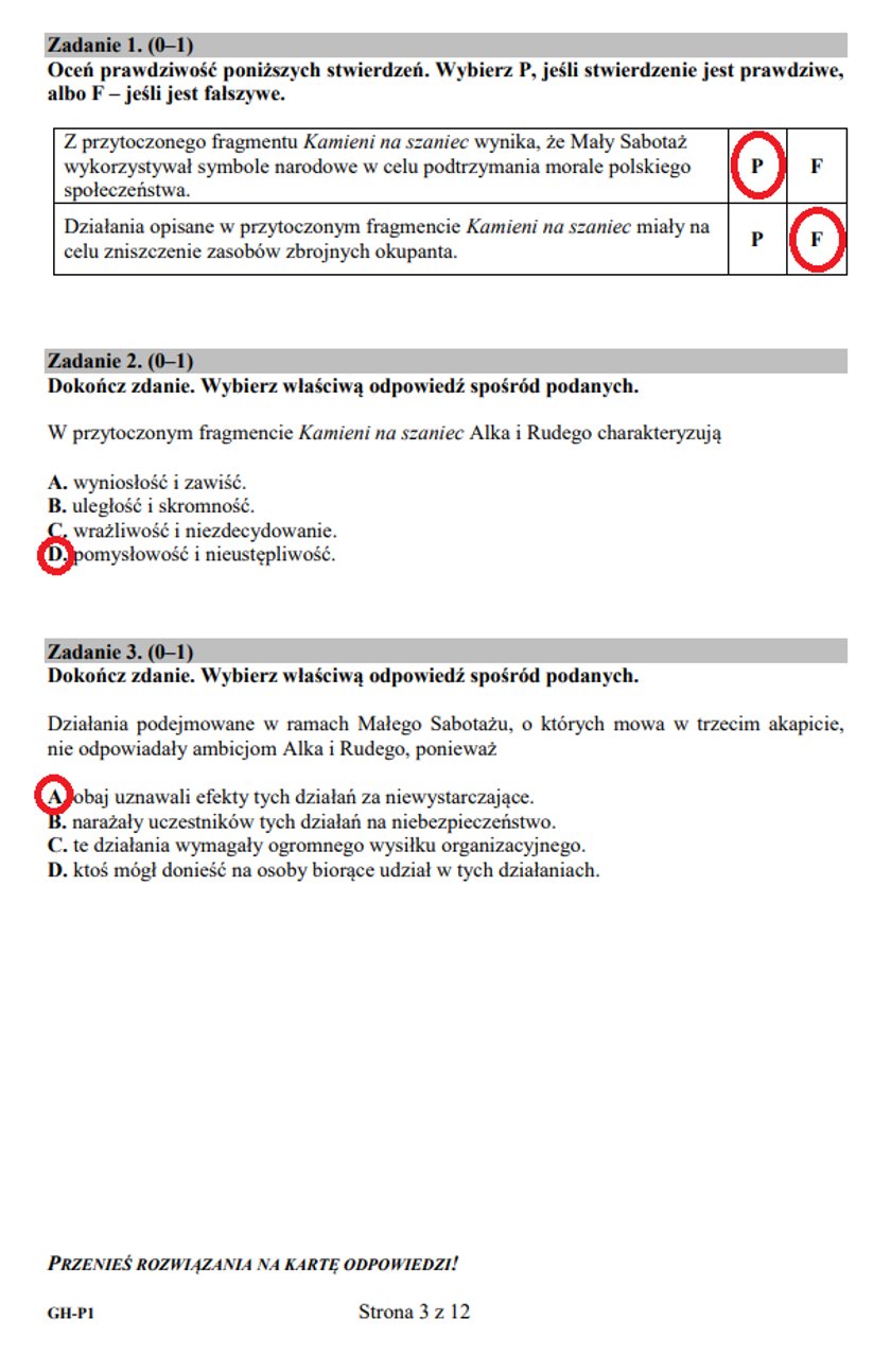 Egzamin gimnazjalny. Język polski. Zadania 1-3