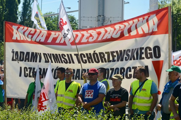 Pikieta związkowców z Jastrzębskiej Spółki Węglowej (JSW)