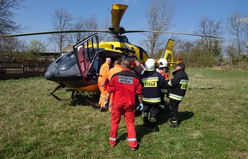 90-latek nie zauważył tira... Zabrał go śmigłowiec