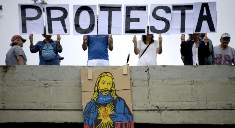 A rally against the government of President Nicolas Maduro, in Caracas, on May 15, 2017