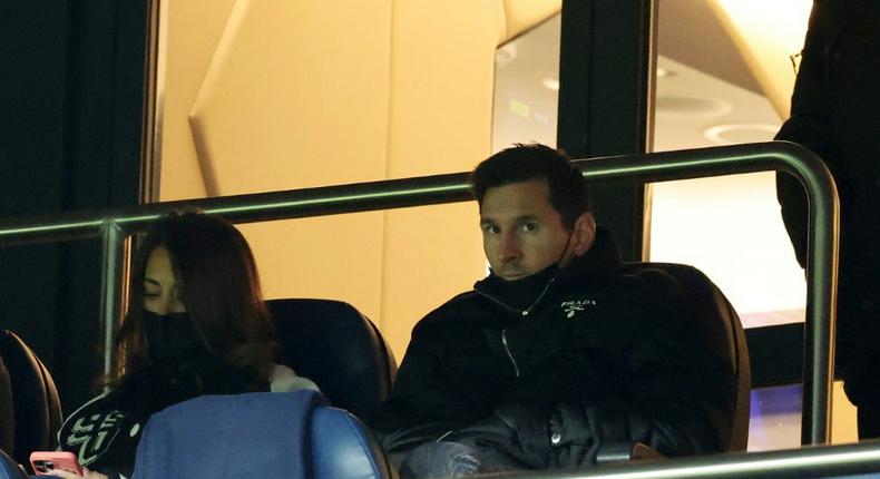 Lionel Messi watching the win against Brest from the stands Creator: Thomas COEX