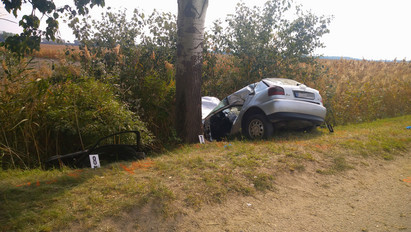 Fának csapódott autójával egy 25 éves nő – Halálos baleset Pest megyében, itt vannak az első helyszíni fotók