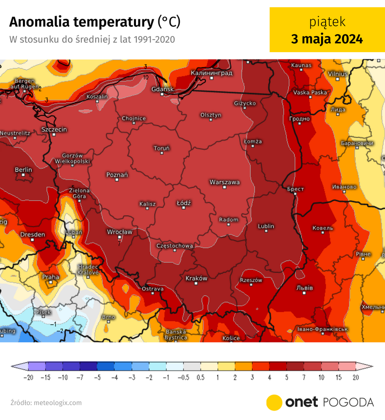 Polska nadal będzie wyjątkowo ciepła, jak na początek maja