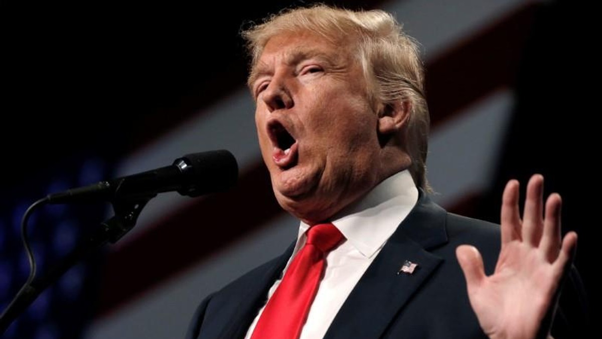 Republican presidential nominee Donald Trump speaks at a campaign rally in Reno