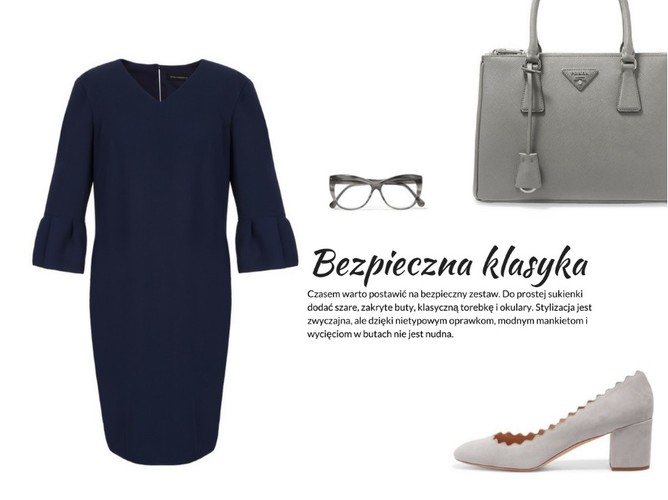 Sukienki do pracy na lato: Sukienka – VITO VERGELIS, Okulary – Elizabeth and James, Torebka – Prada, Buty –  Chloé