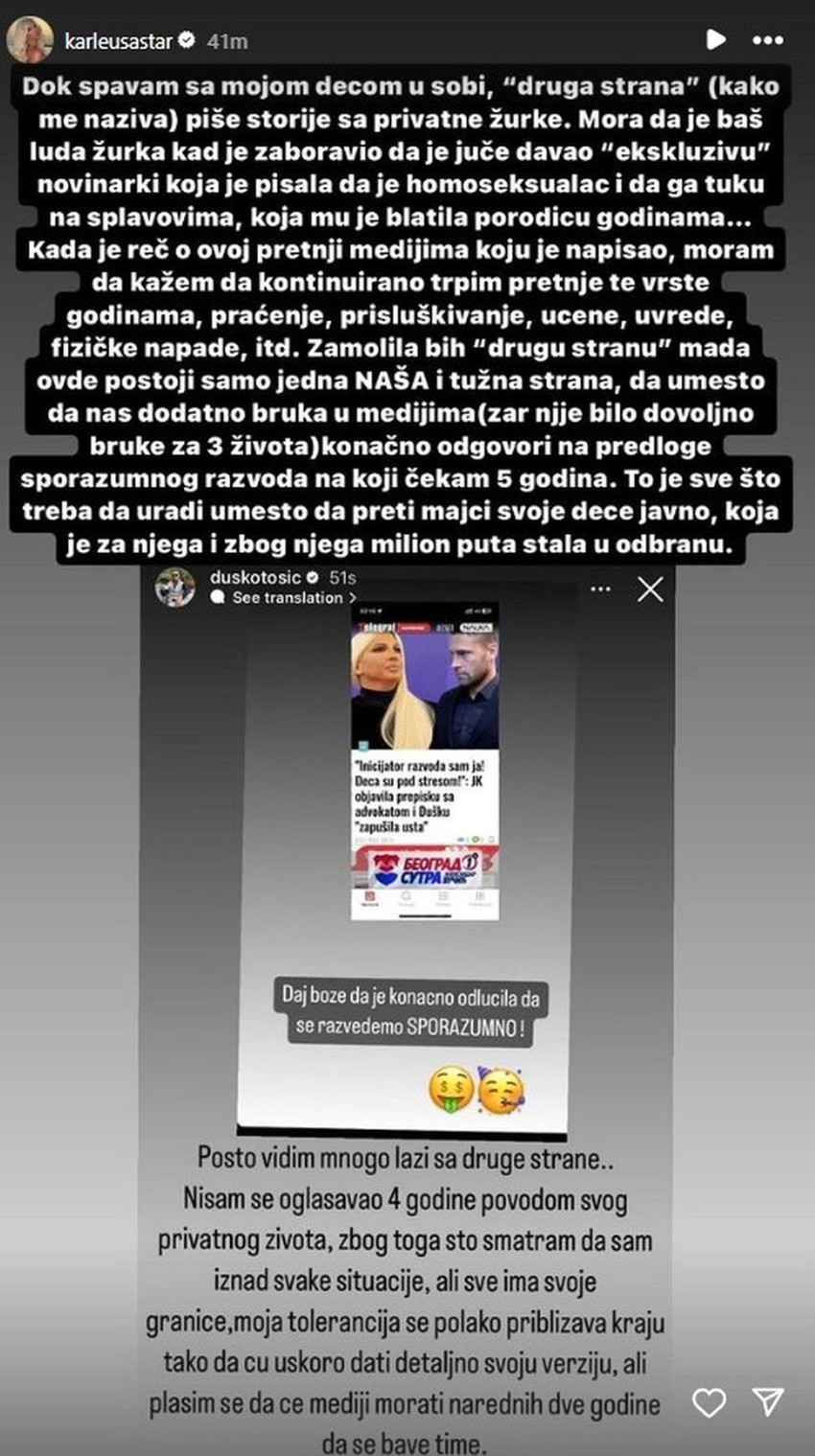 Jelena Karleuša objava