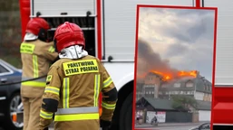 potężny pożar w ząbkach pod warszawą. płoną bloki, trwa akacja straży pożarnej