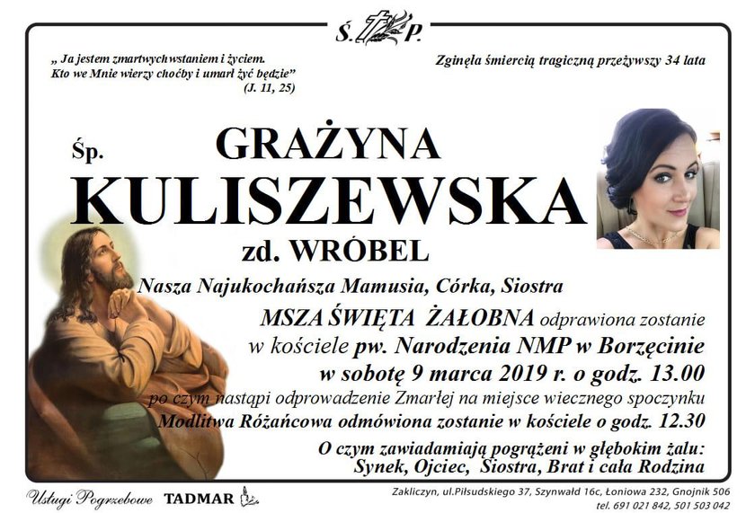 Rodzina żegna Grażynę Kuliszewską.