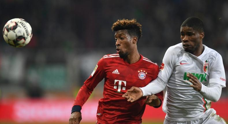 Kingsley Coman limped off in the second half of Bayern's 3-2 win on Friday