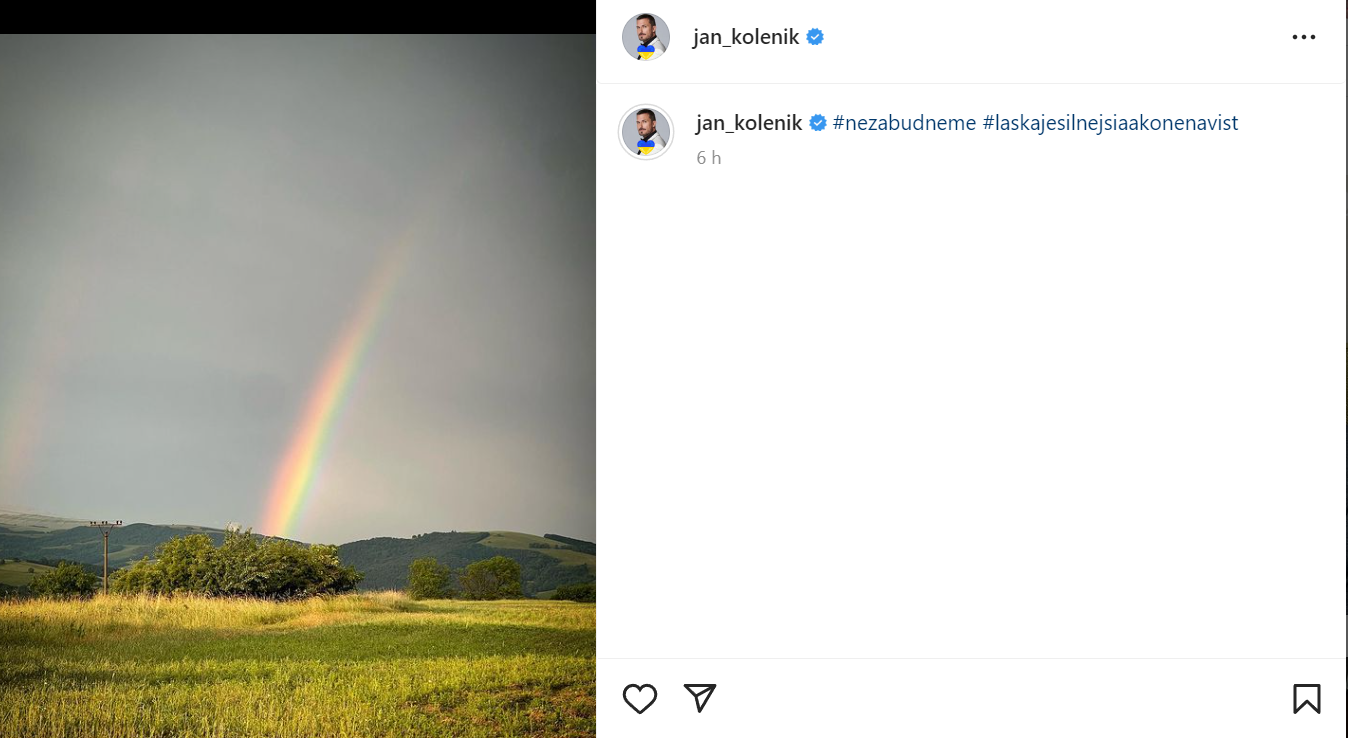 Ján Koleník zverejnil silnú fotku. 