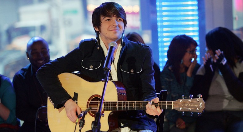 Drake Bell performs on MTV in 2006.Scott Gries/Getty Images