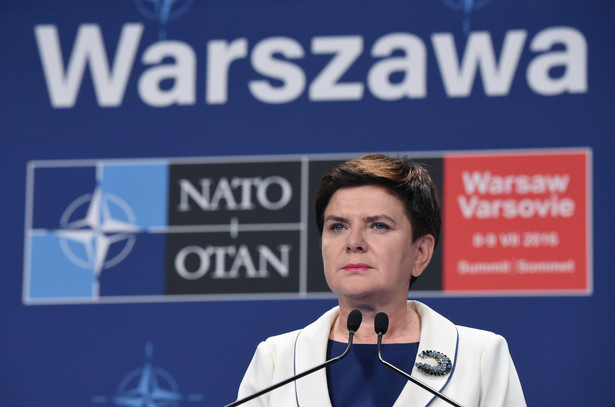 Premier Beata Szydło podczas konferencji prasowej po szczycie NATO