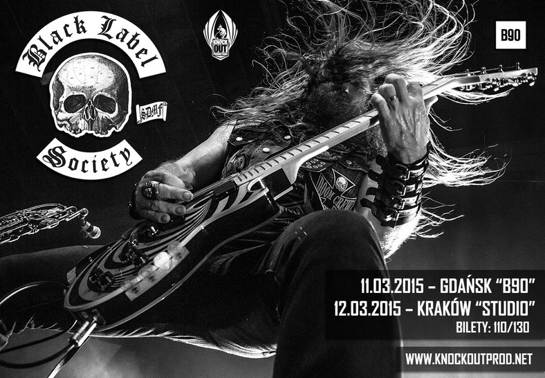 Plakat promujący polskie koncerty Black Label Society