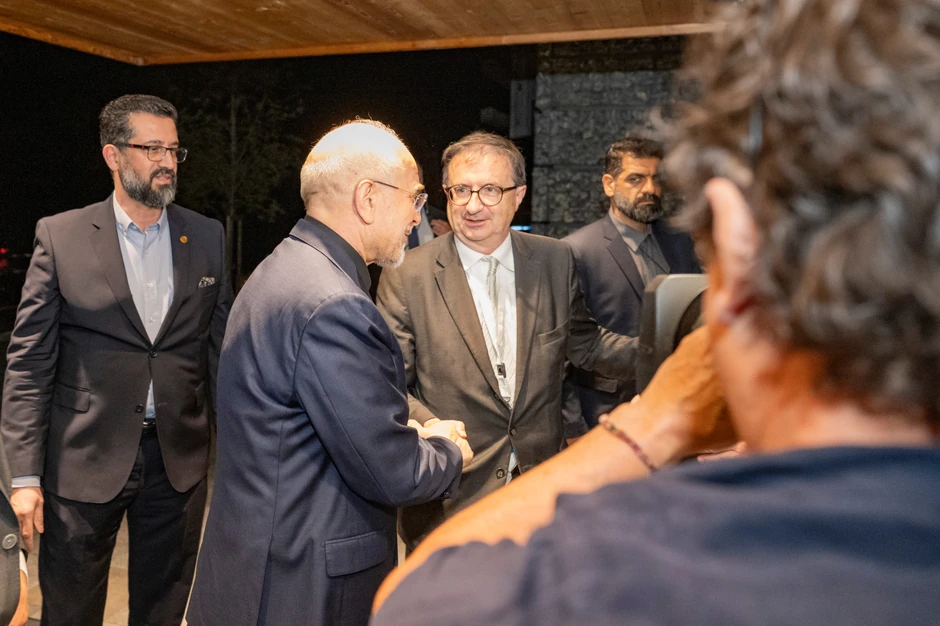Predsednik Islamskog parlamenta Irana Mohamed Bager Kalibaf i švajcarski ambasador Volfgang Amadeus Bruelhart u odmaralištu Burgenštok