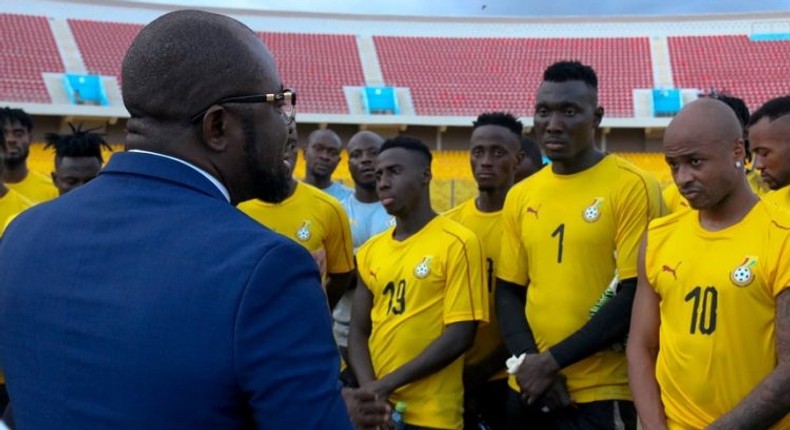 Kurt Okraku addressing Black Stars players