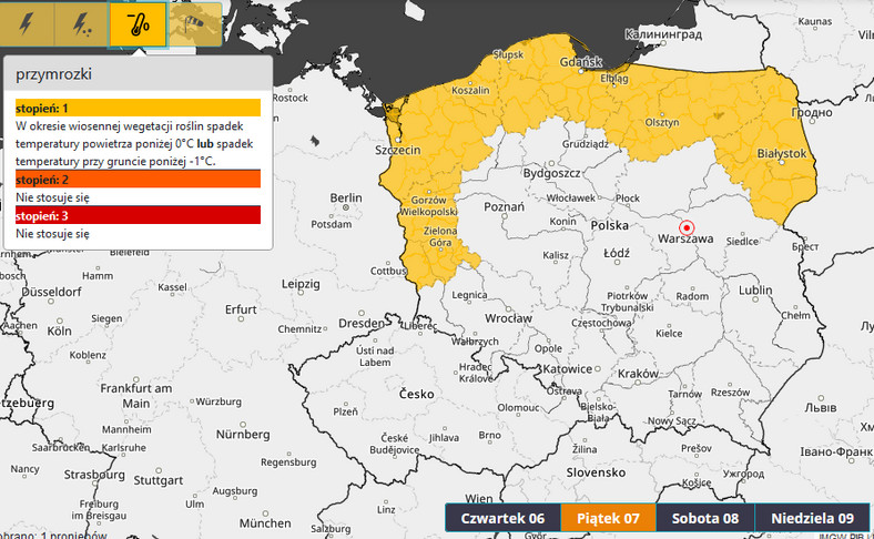 Piątek spodziewane przymrozki