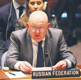 Stały przedstawiciel Rosji przy ONZ Wasilij Nebenzia. To poprzez ONZ Kreml próbuje powiększać koalicję swoich zwolenników