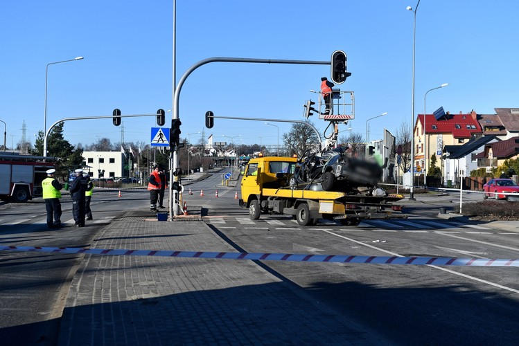Służby na miejscu wypadku