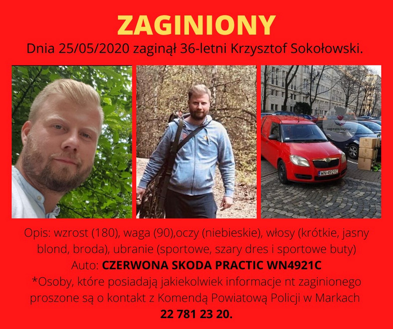 Zaginął Krzysztof Sokołowski