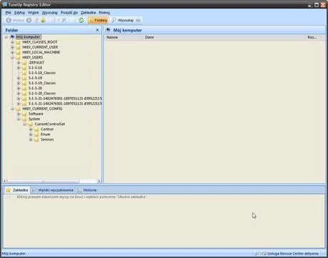 TuneUp Registry Editor – operacja na żywym organizmie – edytor rejestru w akcji.