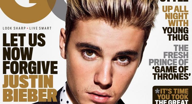 Justin Bieber on the cover of GQ