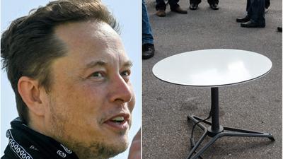 Elon Musk and a Starlink set.