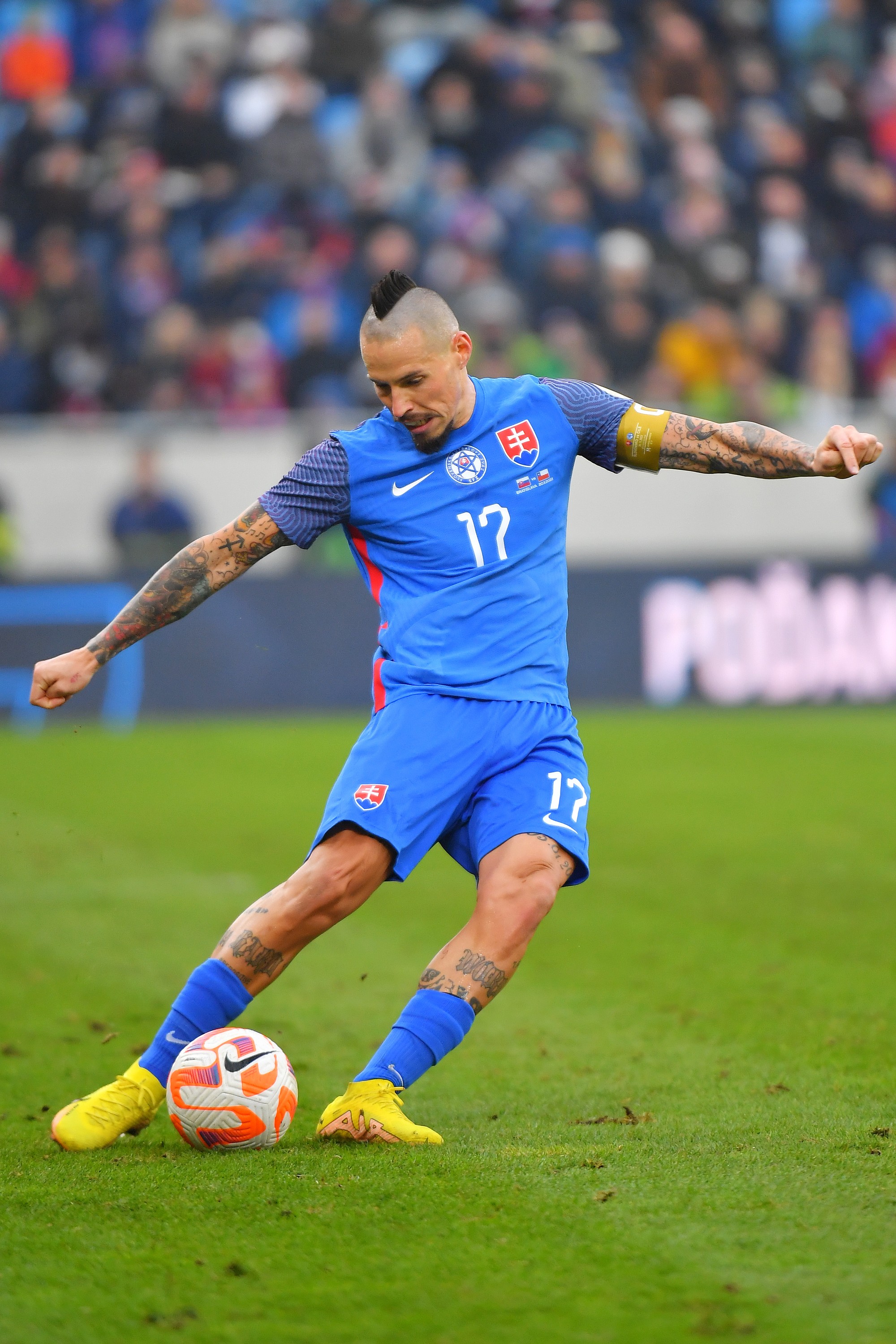 Slovenský futbalista Marek Hamšík sa v Bratislave rozlúčil s reprezentačnou kariérou proti Čile. 