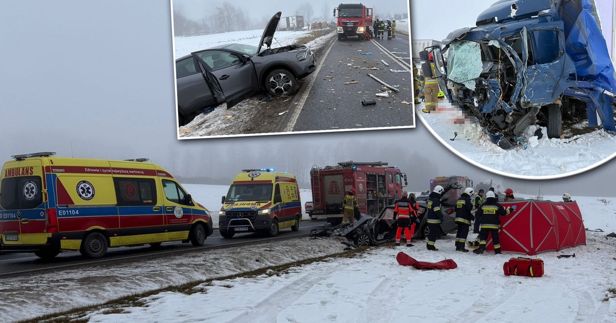 Kraksa na DK12 w Łódzkiem. Zderzały się tiry i osobówki.