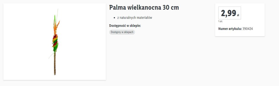 Gdzie kupić palmę na Niedzielę Palmową? W Lidlu