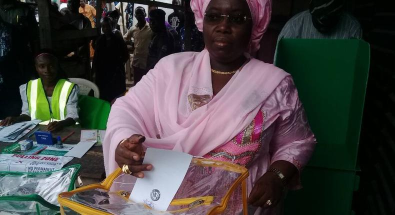 Lagos Dep Gov, Idayat Adebule casting her vote
