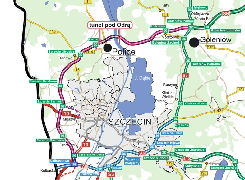 tunel pod Odrą_ mapa