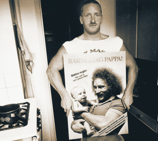 Szwedzki sztangista Lennart „Hoa-Hoa” Dahlgren był w 1976 r. twarzą kampanii promującej urlopy tacierzyńskie Scanpix/Forum