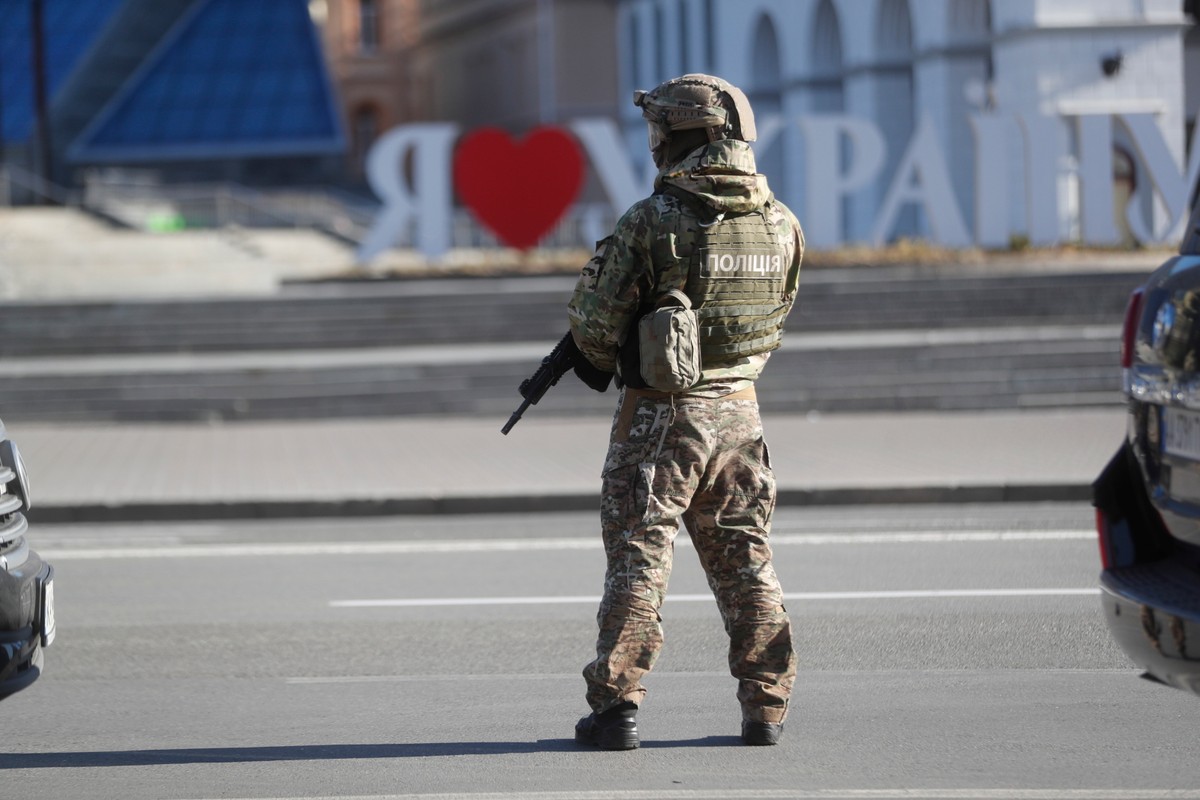 Ukraiński żołnierz w Kijowie Ukraina