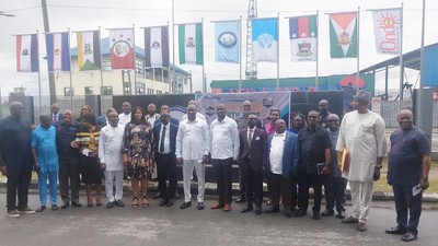 NDDC management team during the launch of Project Hope in Port Harcourt on Wednesday. [NAN]