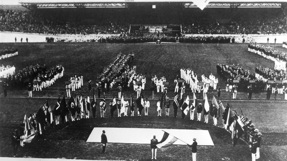 Ceremonia otwarcia igrzysk olimpijskich w Amsterdamie w 1928 r.