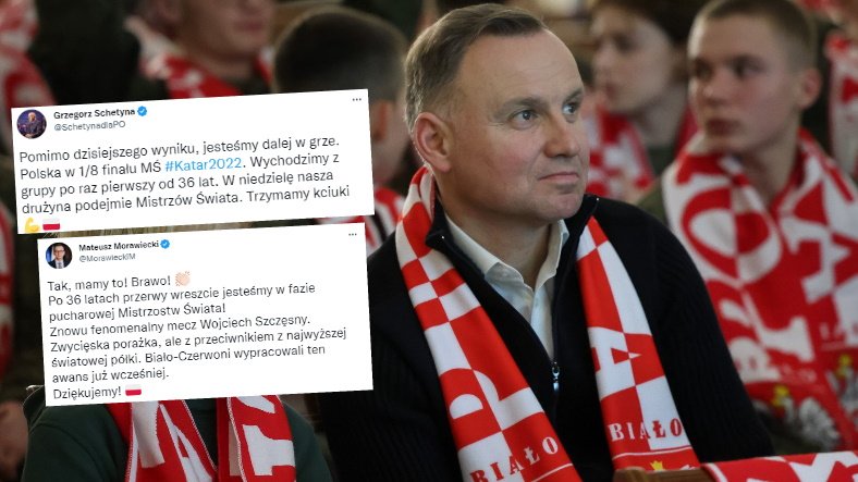 Andrzej Duda podczas oglądania meczu Polska-Argentyna 