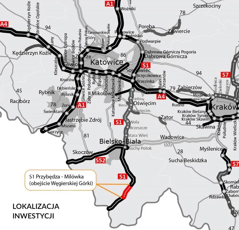 Budowa drogi S1 Przybędza - Milówka