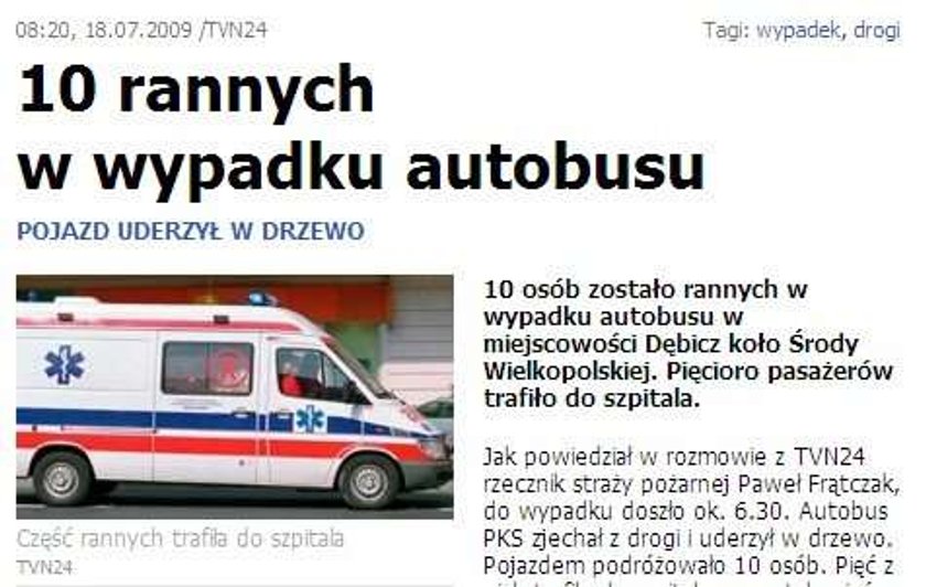 Wypadek autobusu. Są ranni!