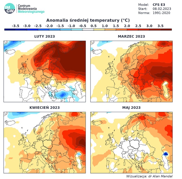 Według amerykańskich prognoz od marca temperatura będzie przekraczać normę