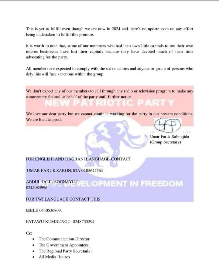 NPP Serial Callers Association in Northern Region declare strike over poor welfare