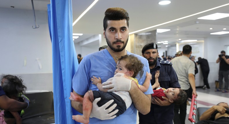 A Palestinian child at Shifa Hospital in Gaza City on Wednesday.Ali Mahmoud/The Associated Press