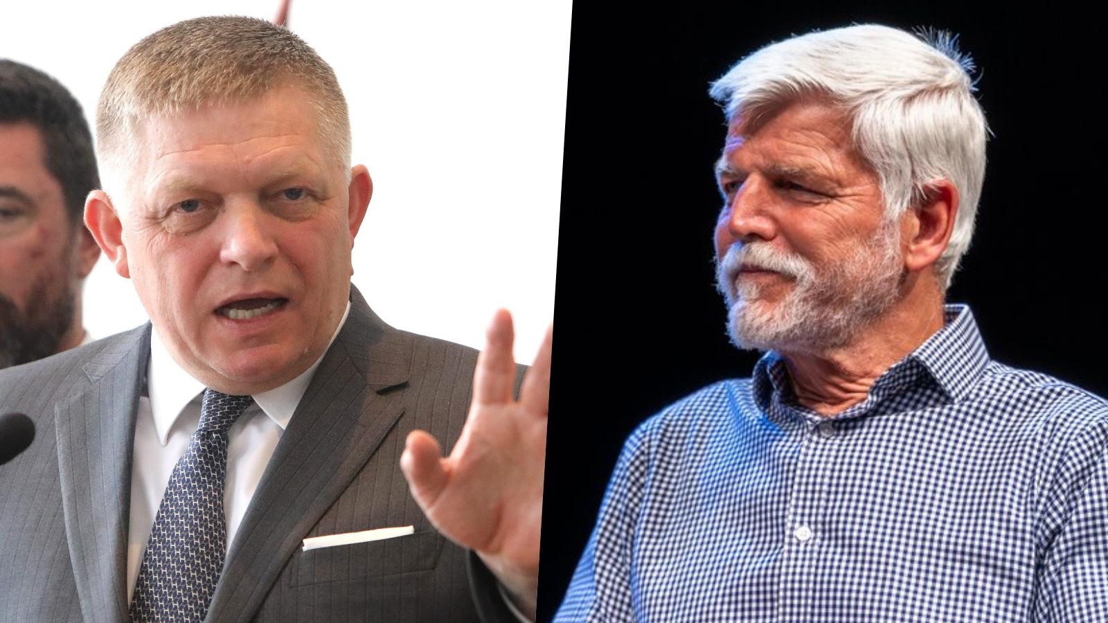 Predseda vlády SR Robert Fico a český prezident Petr Pavel. 